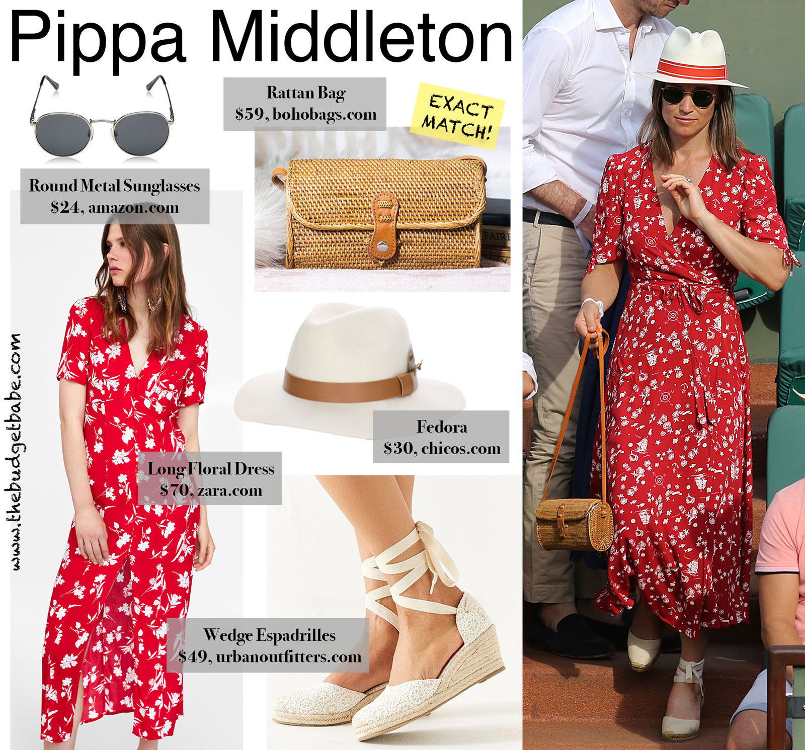 Pippa Middleton's Red Floral Wrap Dress Look for Less